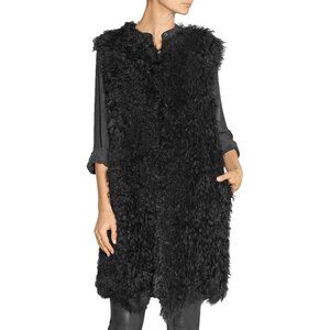 RAVN BLACK KNITTED LAMB SHEARLING OVERSIZED VEST SZ 6 US / 38 FR NICE & WARM